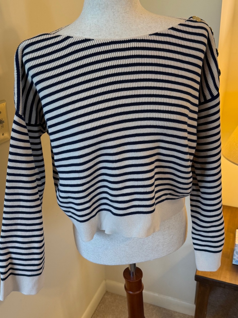 Sezane EUC Daisy Sweater Navy/Natural Sailor Stripes SZ S 🇫🇷! - Picture 6 of 9